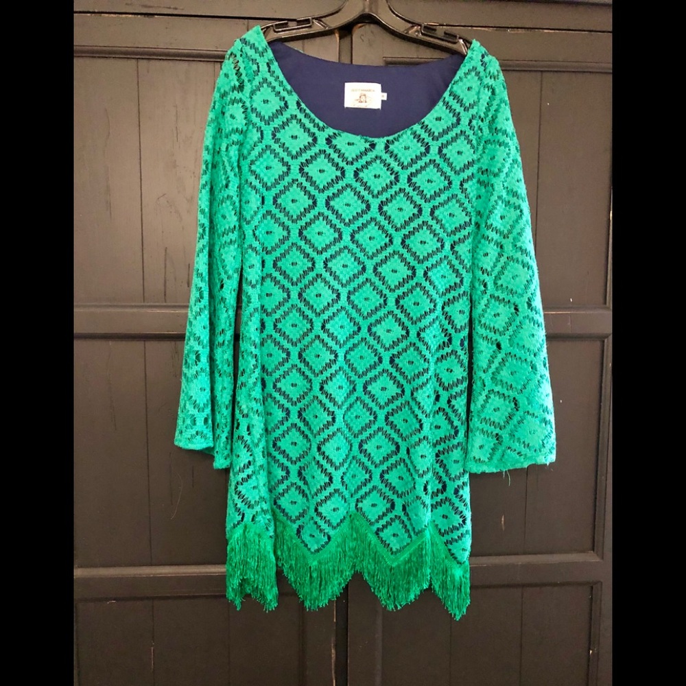 Judith March Crochet Fringe Bottom Dress 🍀